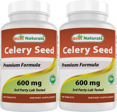 Best Naturals Celery Seed 600 mg bottle ready for daily supplementation.