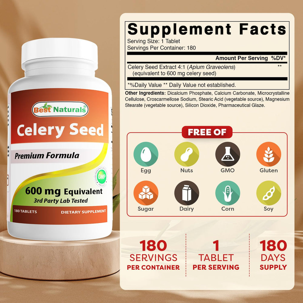 Label close-up highlights 600 mg per tablet and 180 tablets per bottle.