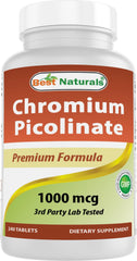 Best Naturals Chromium Picolinate 1000mcg tablet close-up for daily wellness