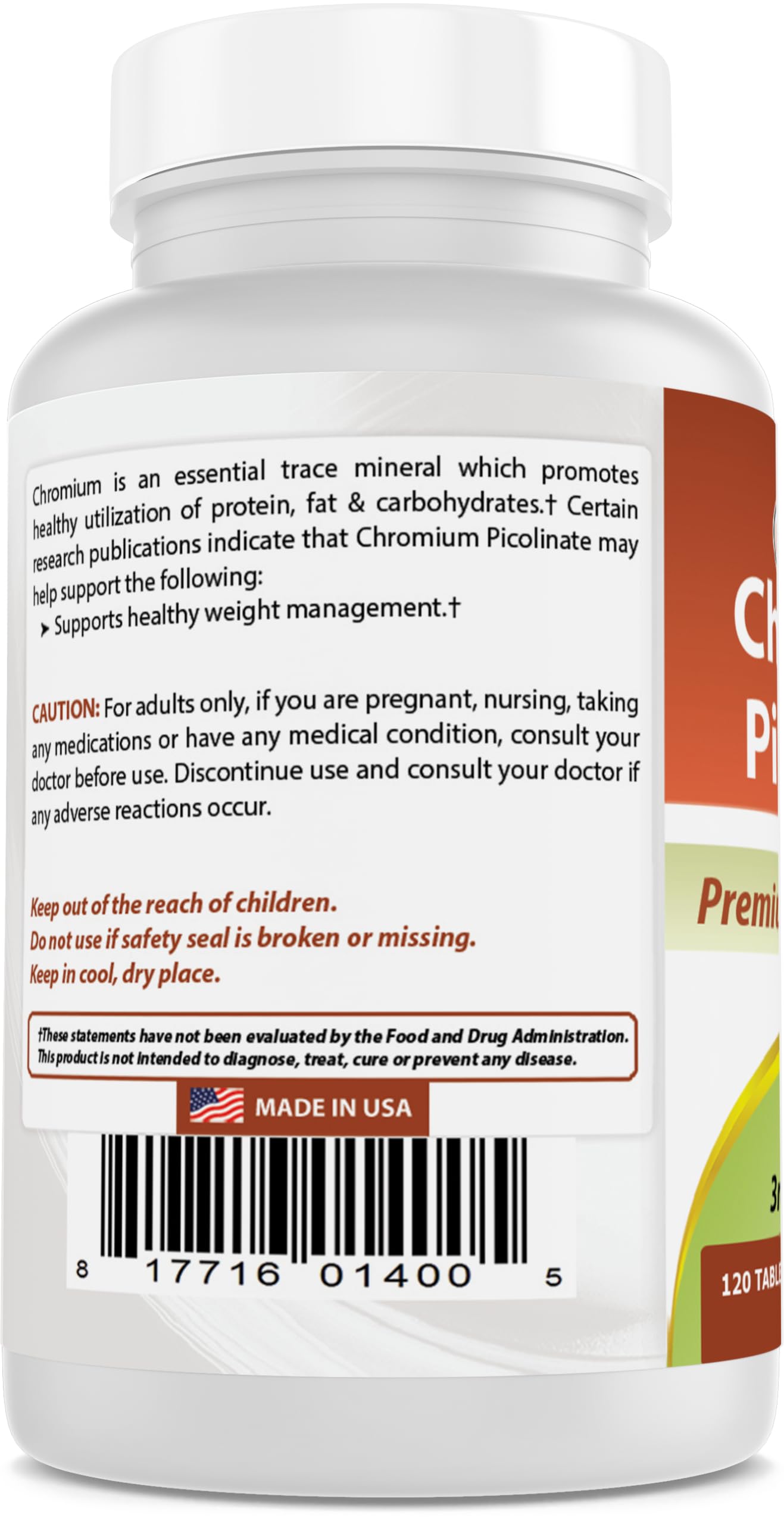 Clean ingredient profile with no artificial additives in Best Naturals chromium