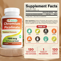Close-up of two-pack Best Naturals bottles for long-term chromium support