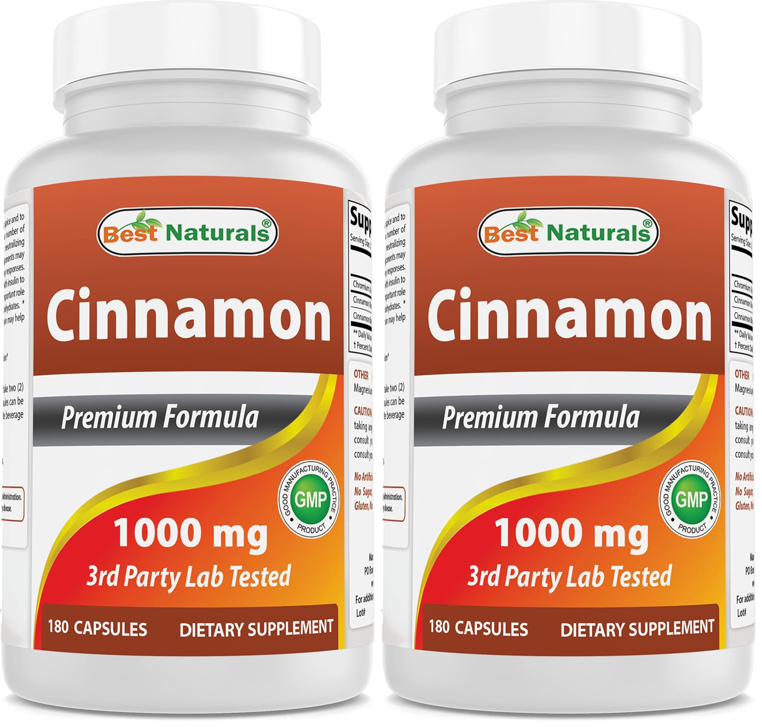 Best Naturals Cinnamon 2000 mg per serving supports metabolism.