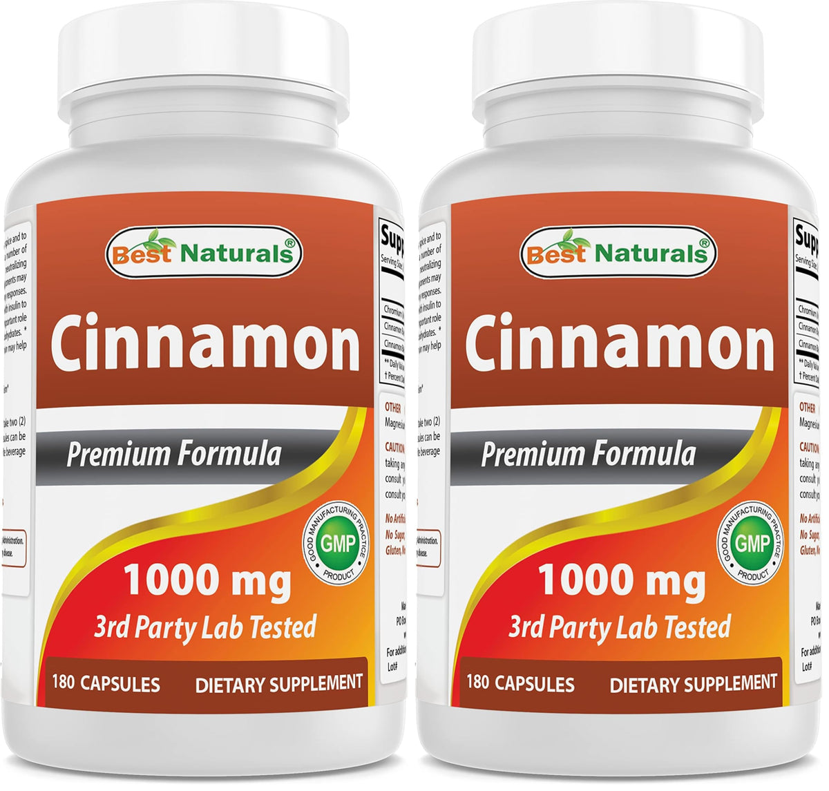 Best Naturals Cinnamon 2000 mg per serving supports metabolism.