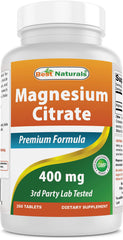 Botella de Best Naturals Citrato de Magnesio en uso diario seguro.