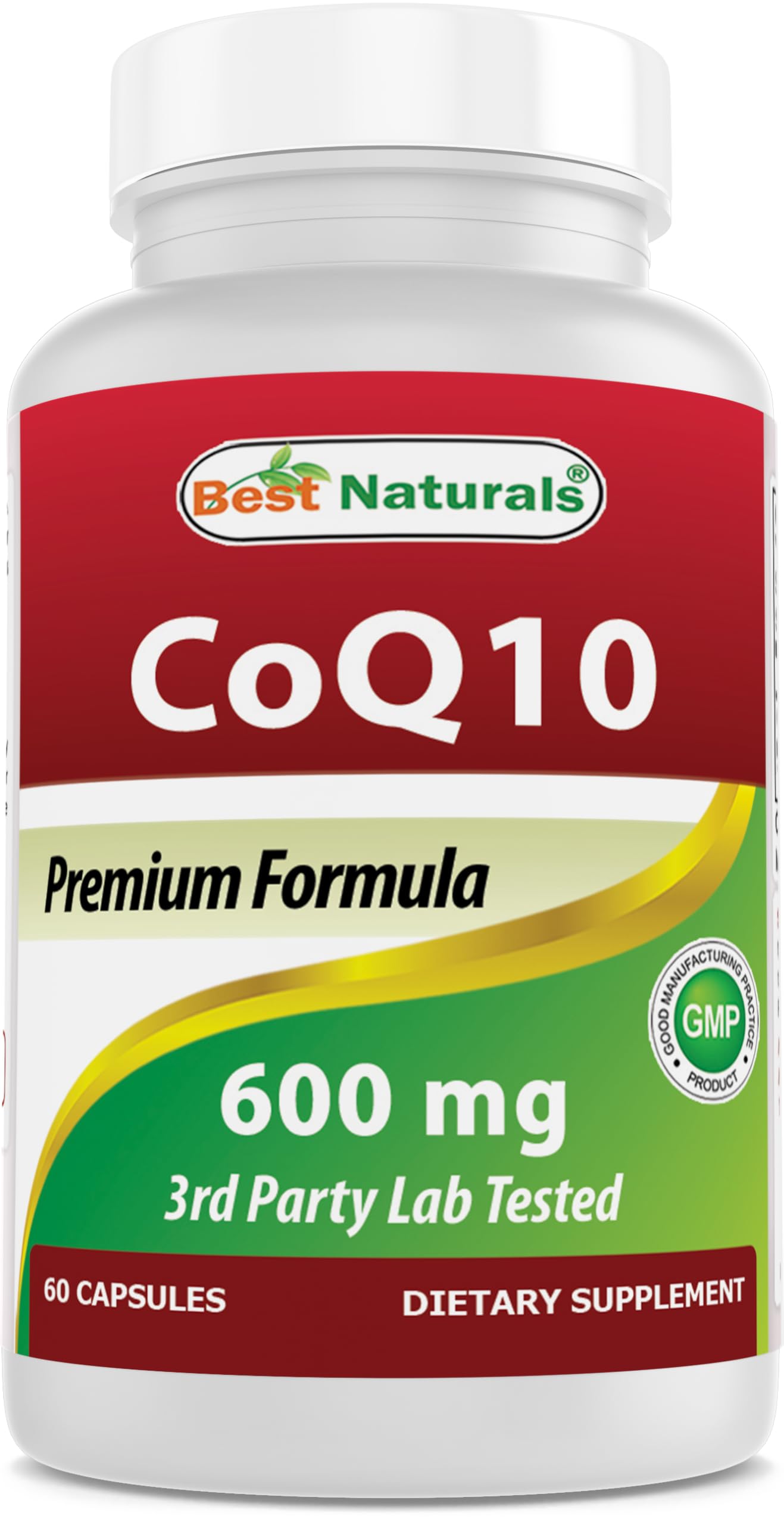 Best Naturals CoQ10 600 mg bottle front view for daily dosing
