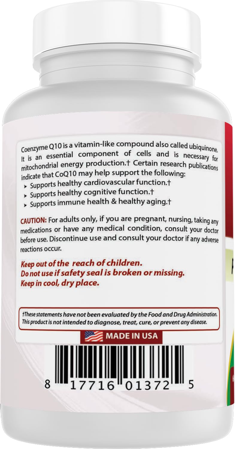 Best Naturals CoQ10 bottle with glass of water for daily intake