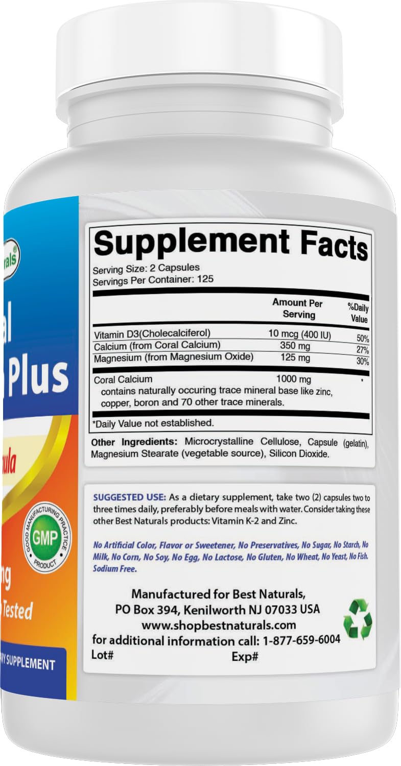 Freshness seal on Best Naturals Coral Calcium Plus bottle cap signaling safety