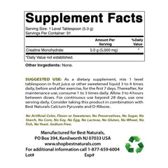 Close-up of Best Naturals label showing purity and gluten-free status.
