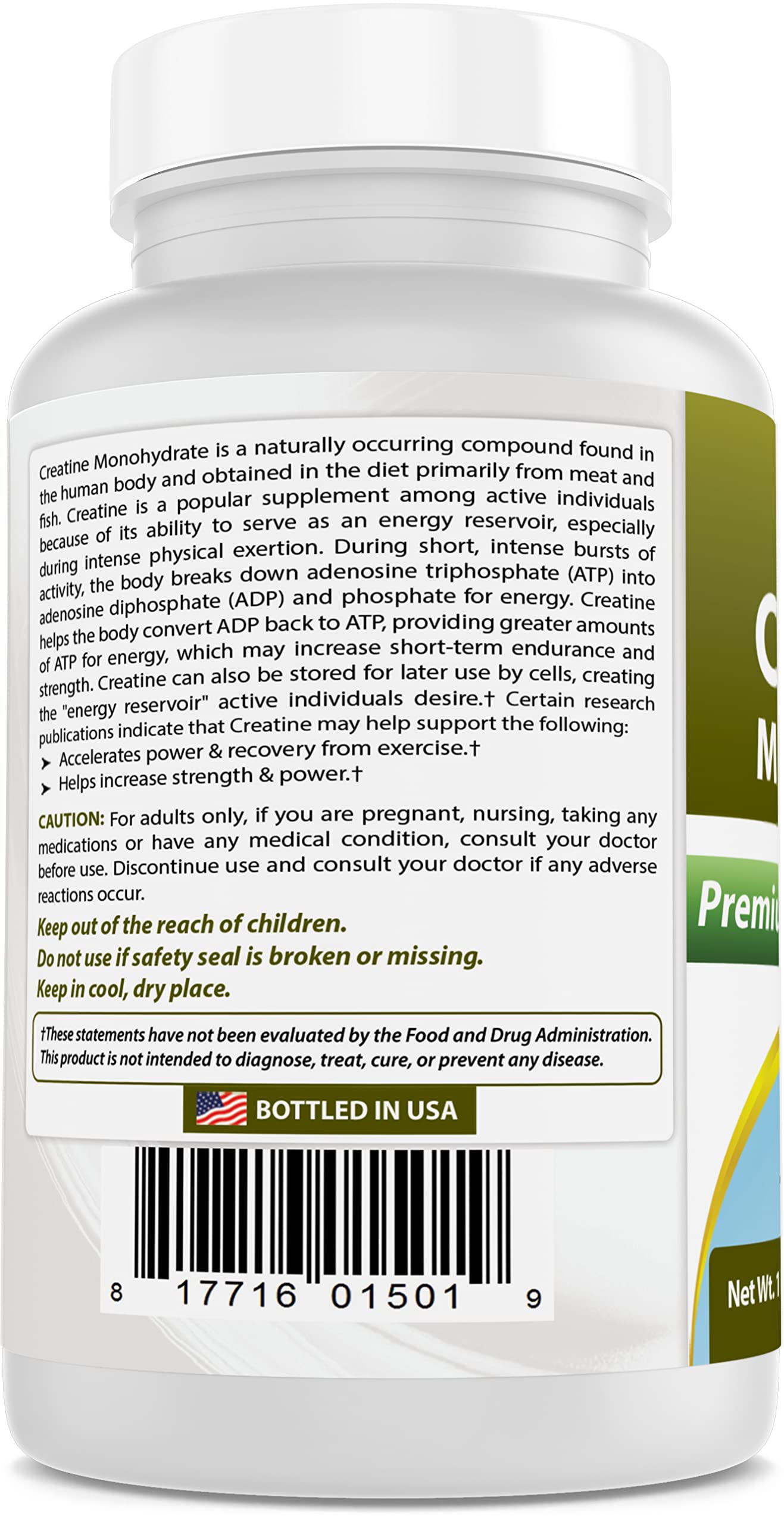 Best Naturals Creatine Monohydrate workout setup suggests training use.