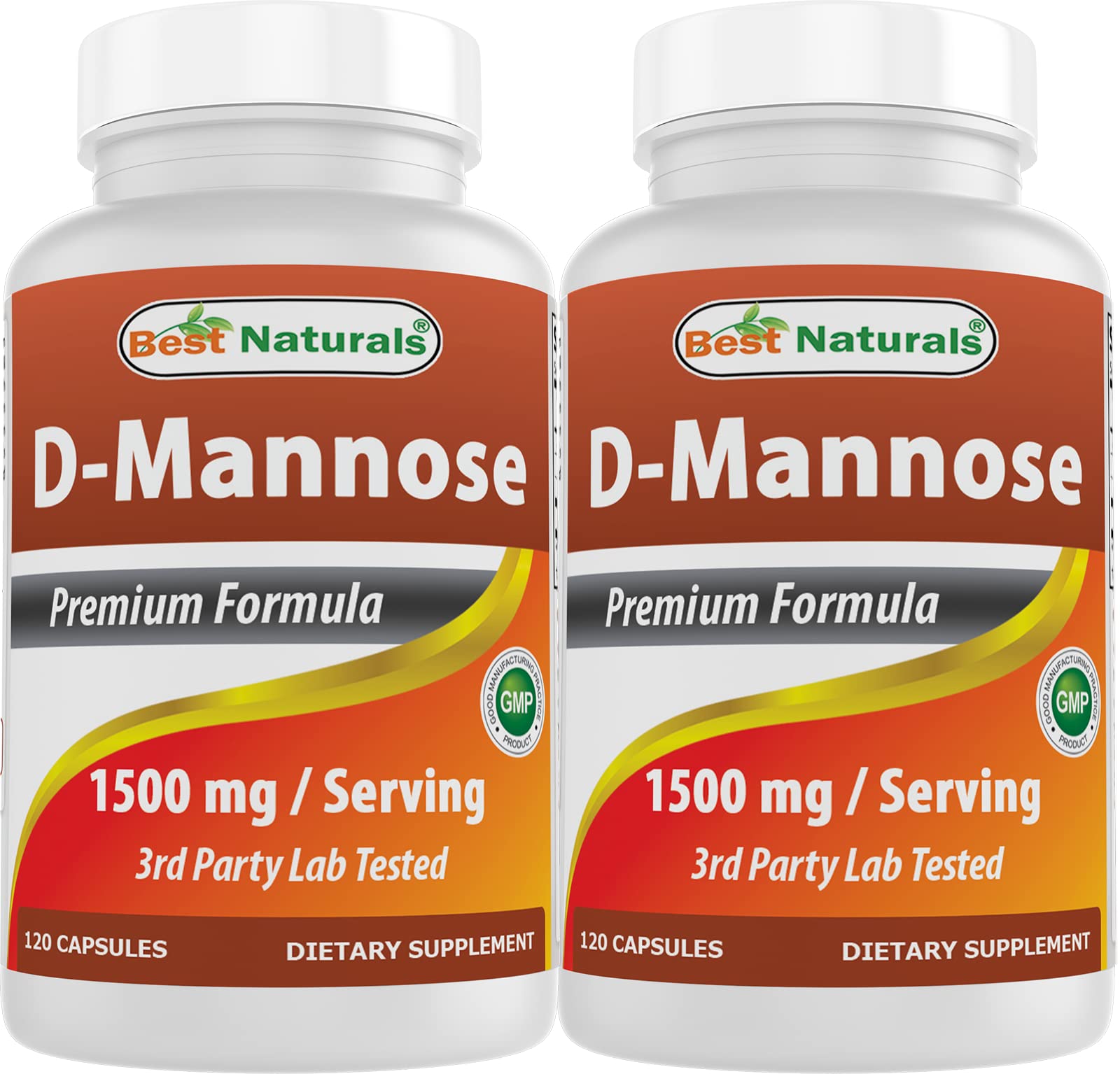 Best Naturals D-Mannose bottle showing 1500 mg per serving.