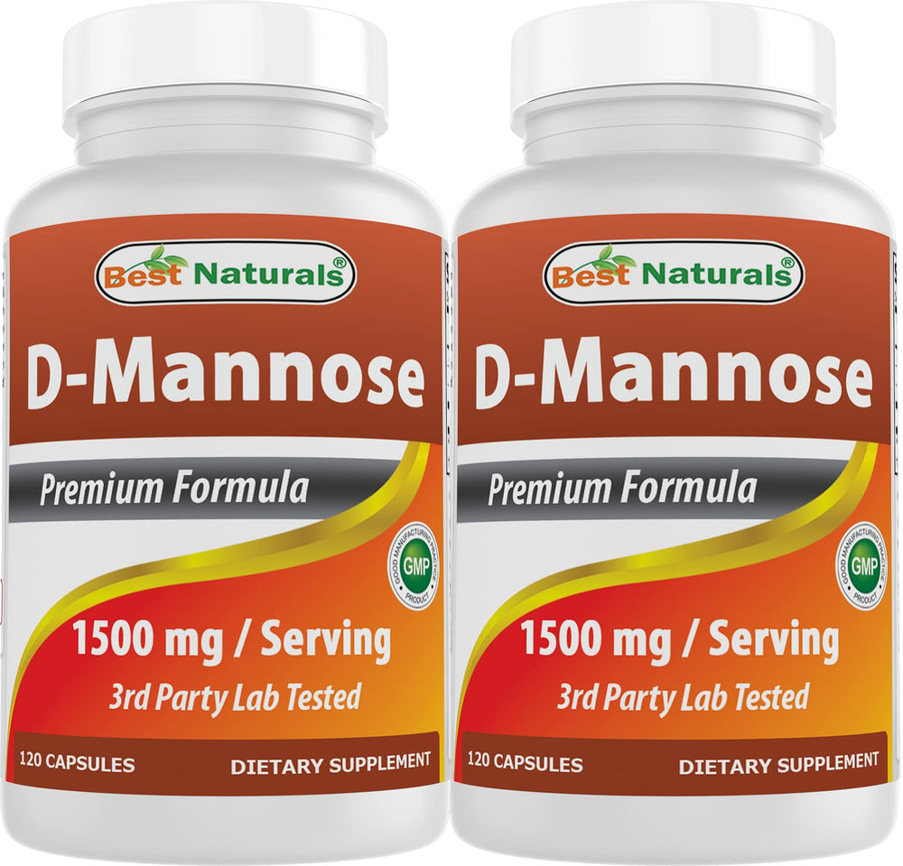 Best Naturals D-Mannose bottle showing 1500 mg per serving.