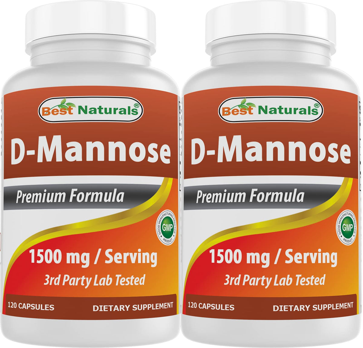 Best Naturals D-Mannose bottle showing 1500 mg per serving.