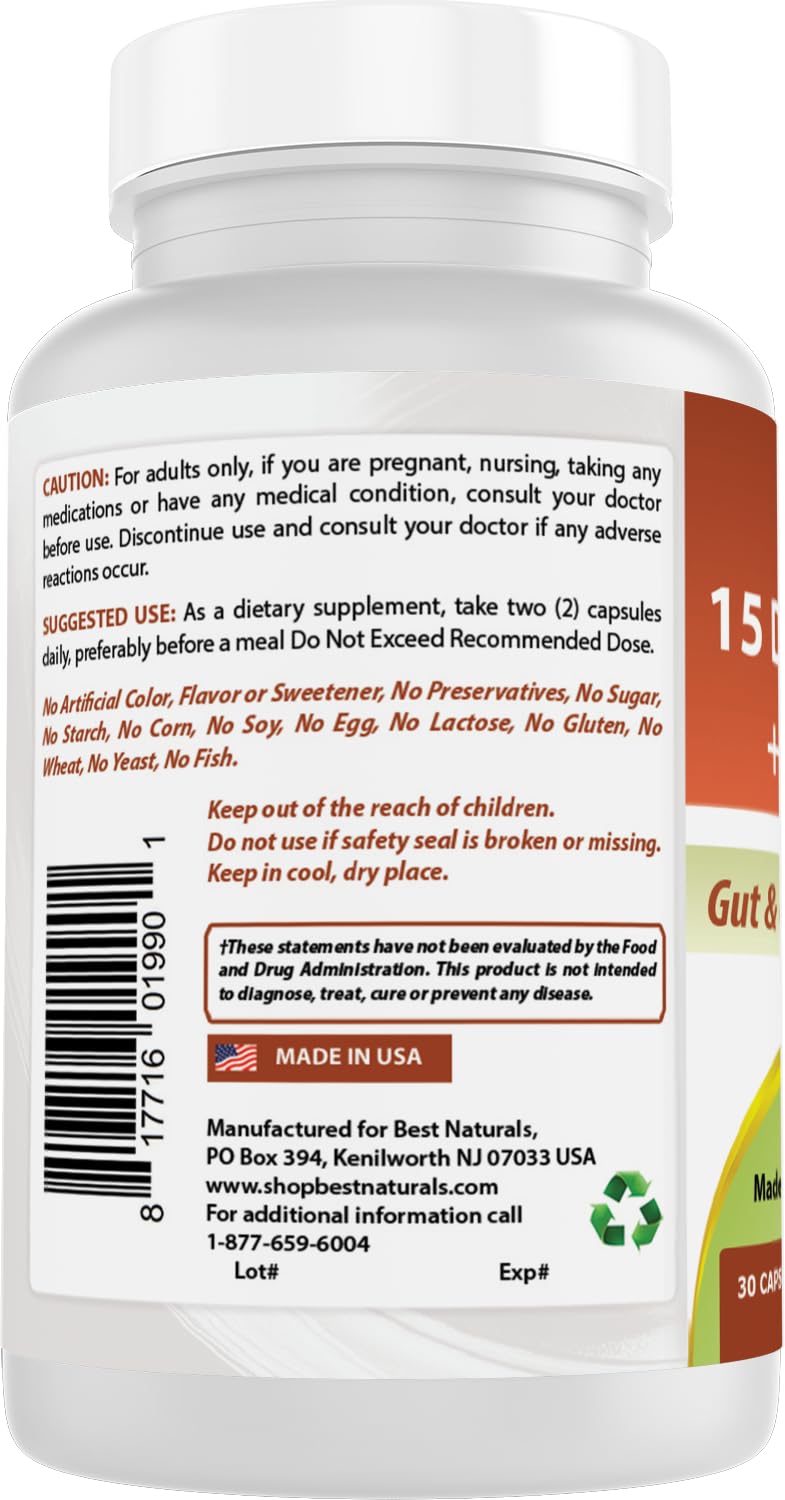 Best Naturals digestive cleanse capsules ready for daily use.