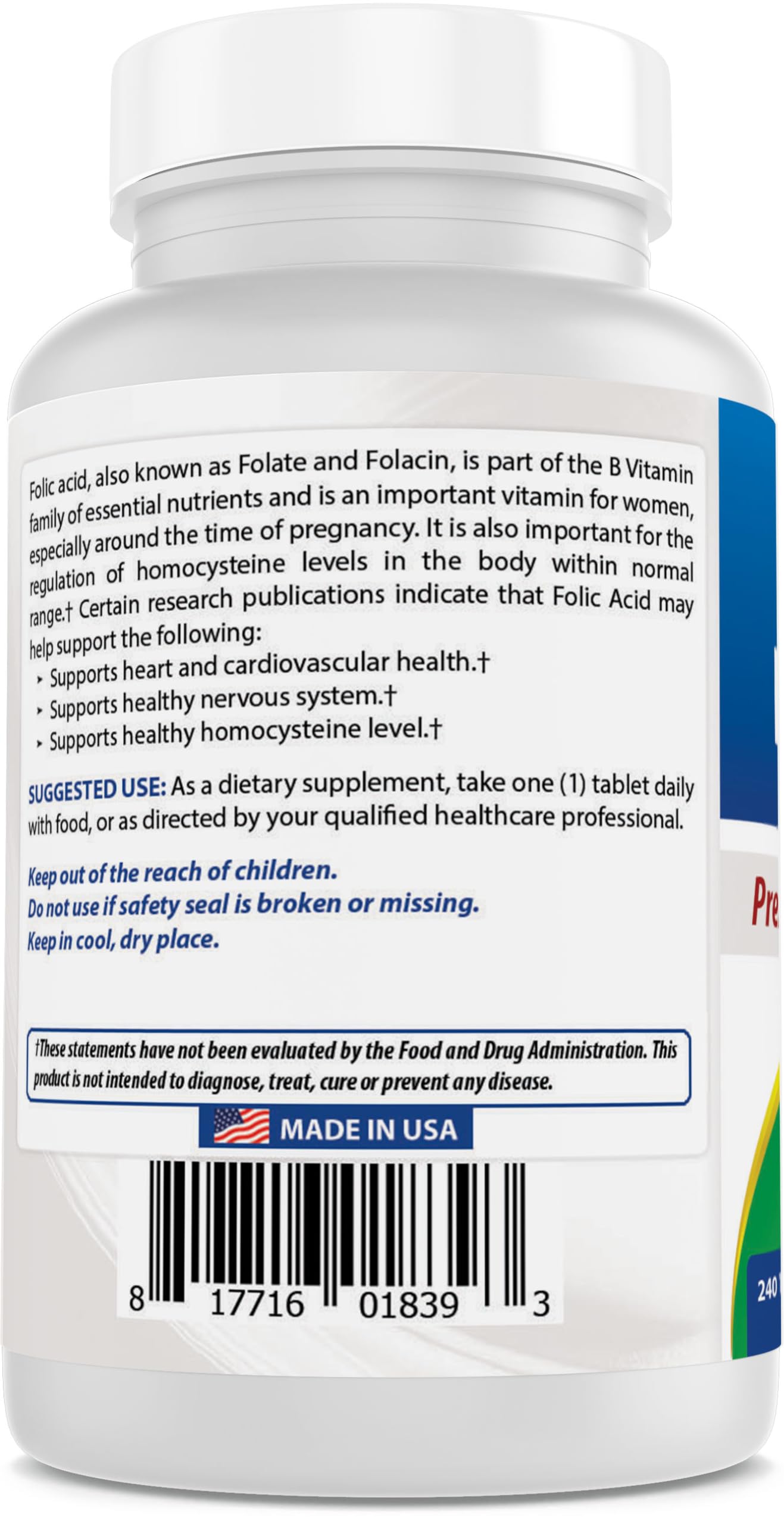 Best Naturals folic acid on desk setup for daily routine