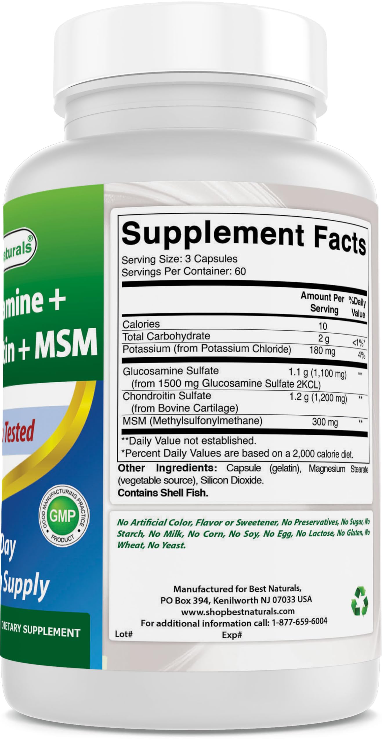 USA-made badge on Best Naturals bottle suggesting high manufacturing standards.