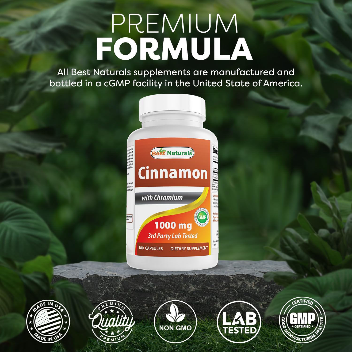 Best Naturals Non-GMO and Gluten Free dietary supplement.