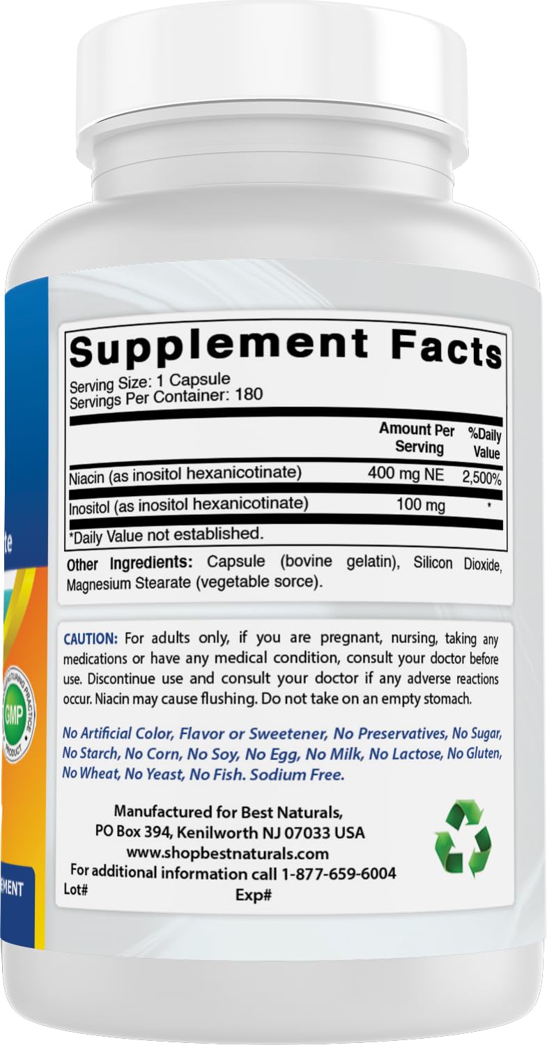 GMP-compliant FDA-registered facility badge on Best Naturals packaging.