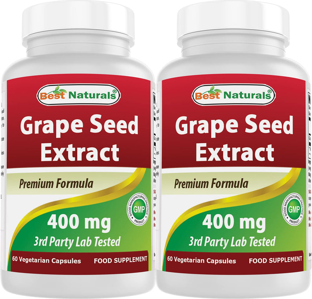 Best Naturals Grape Seed Extract bottle front showing 400 mg potency for daily wellness