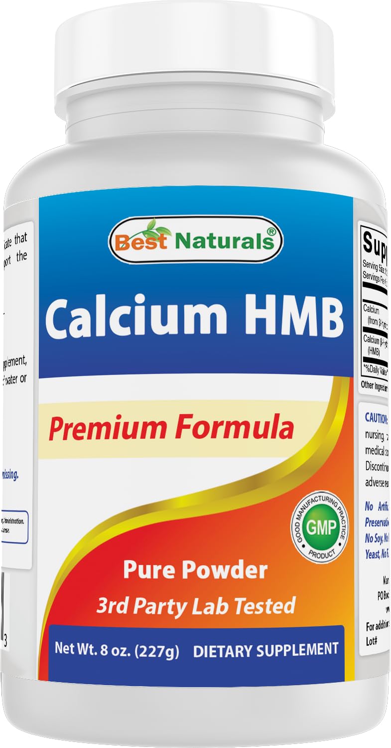 Best Naturals HMB Powder bottle with scoop for daily use.