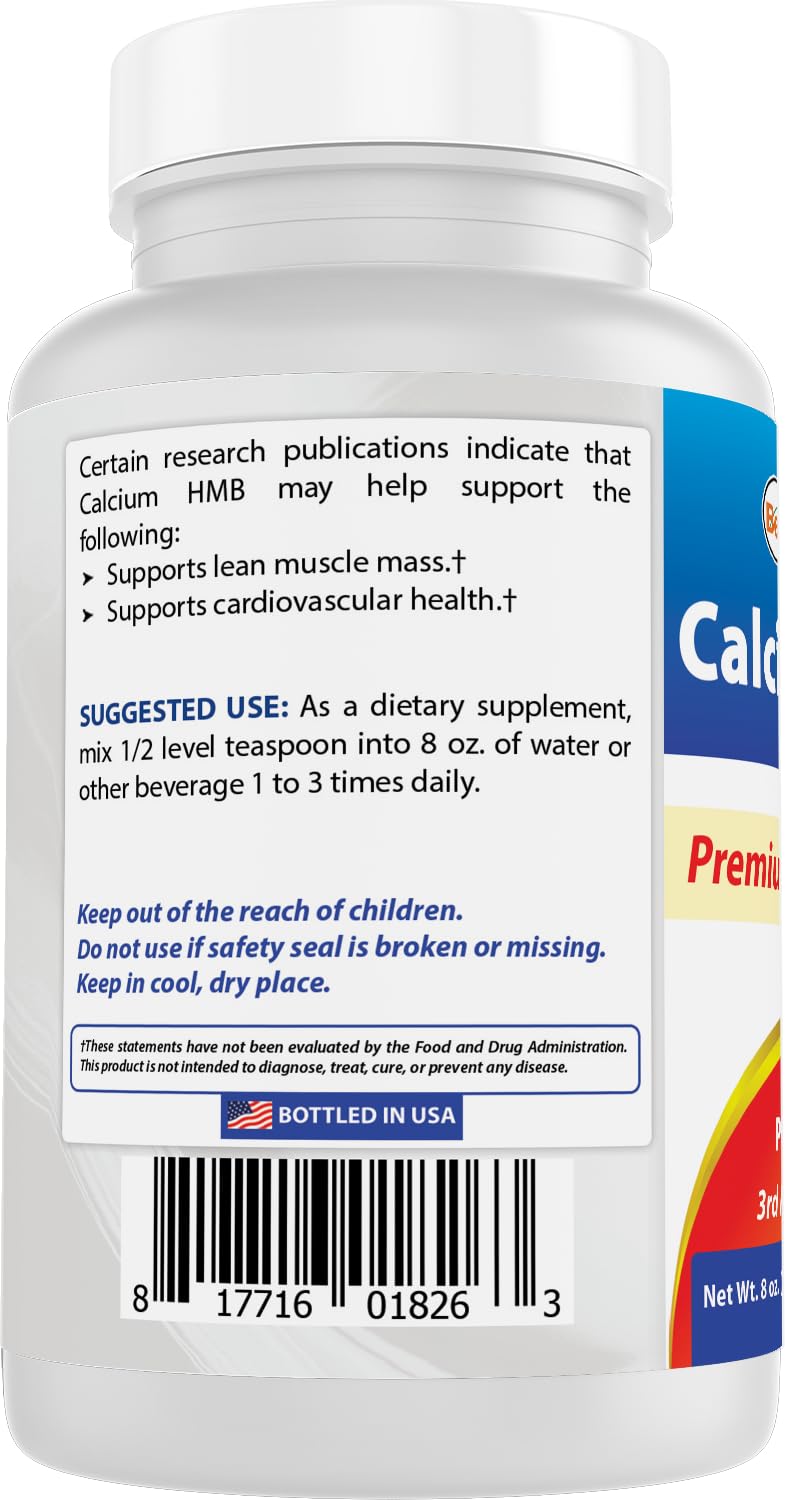 Best Naturals HMB Powder sodium-free and sugar-free formula.