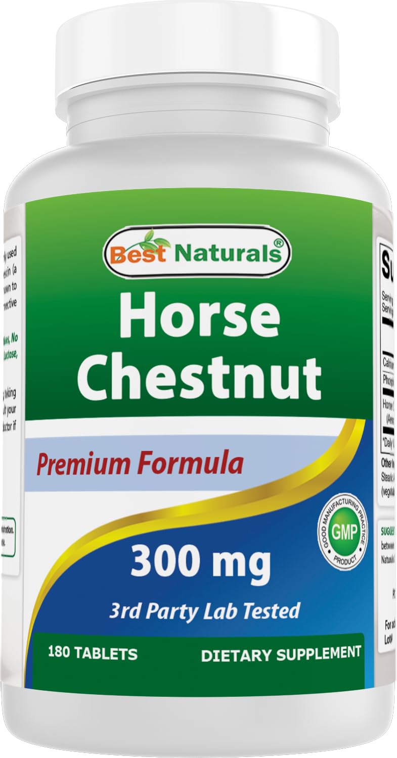 Best Naturals Horse Chestnut Extract bottle with clean label and non-GMO formula.