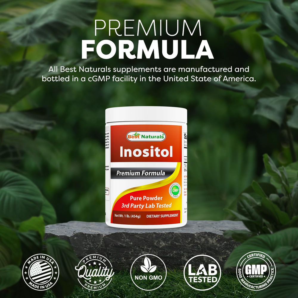 Best Naturals Inositol Powder jar ready for daily use.