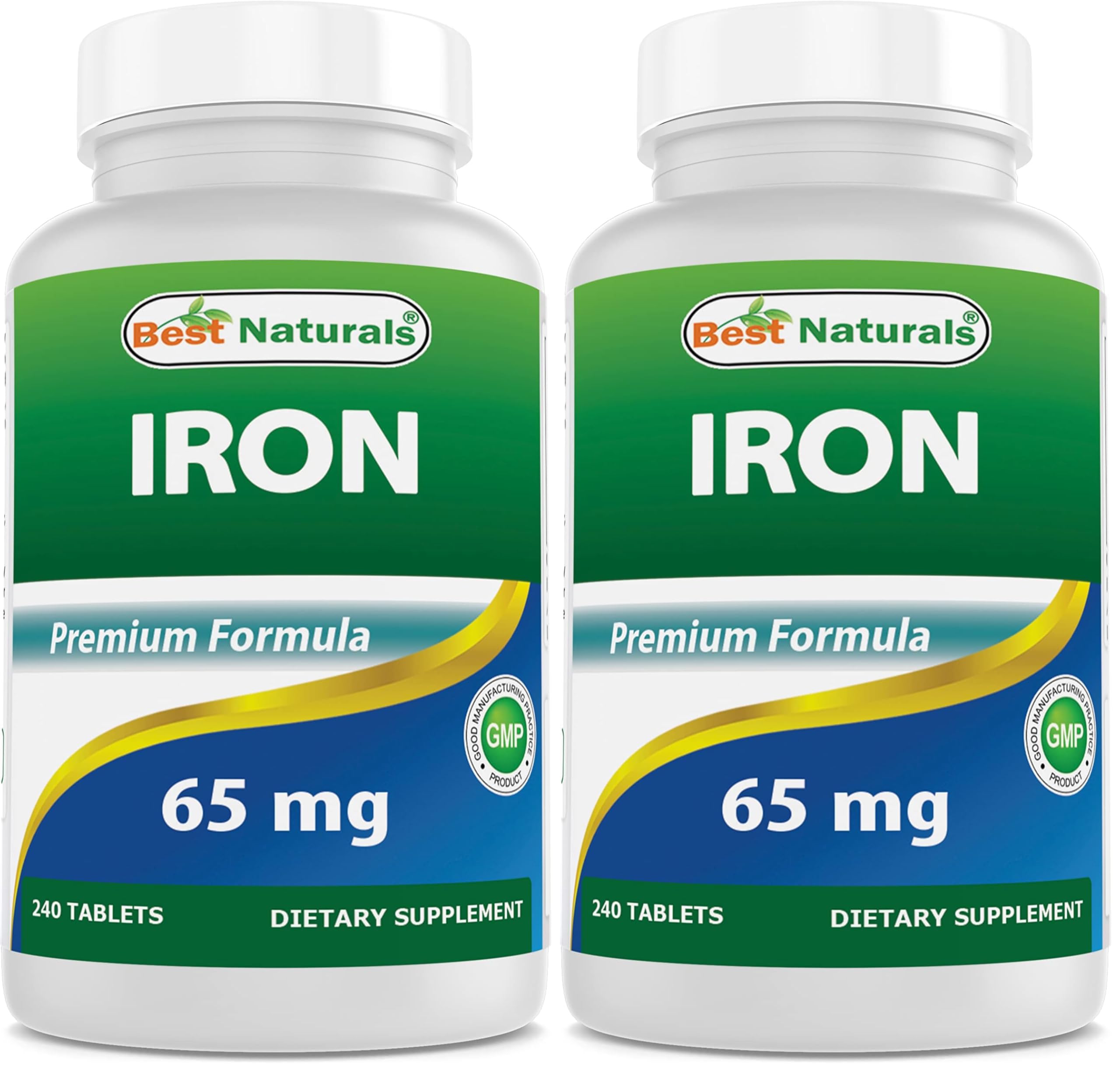 Best Naturals Iron Supplement 65 mg tablet for daily iron support.