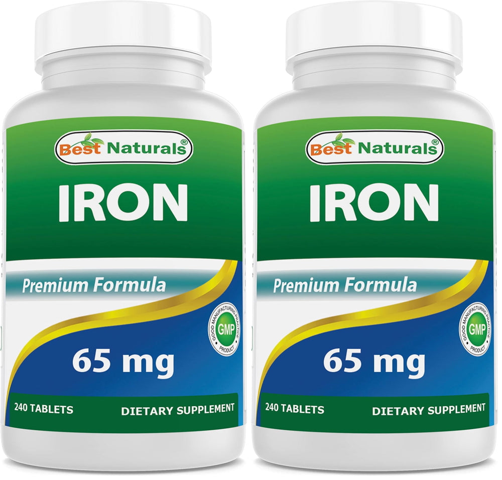 Best Naturals Iron Supplement 65 mg tablet for daily iron support.