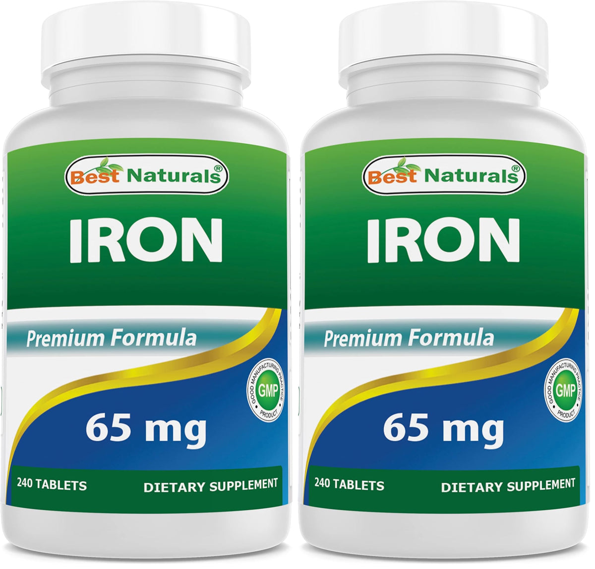 Best Naturals Iron Supplement 65 mg tablet for daily iron support.