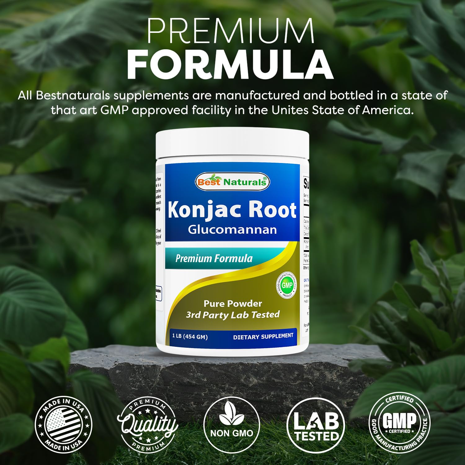 Best Naturals Konjac Glucomannan used in a kitchen setting for smoothies.