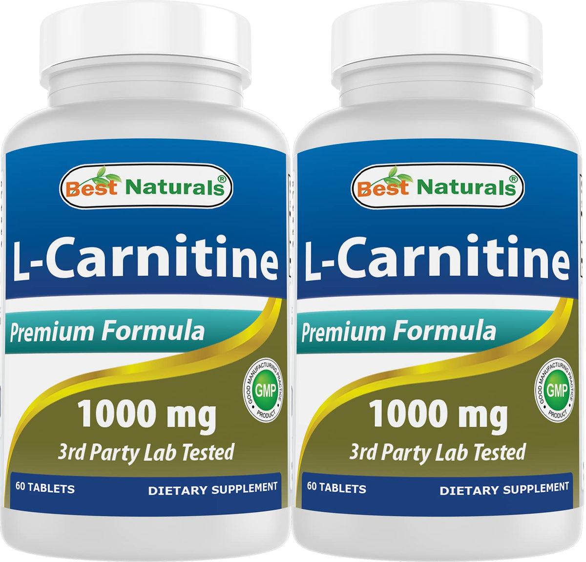 Best Naturals L-Carnitine 1000mg tablets in bottle with label for daily wellness