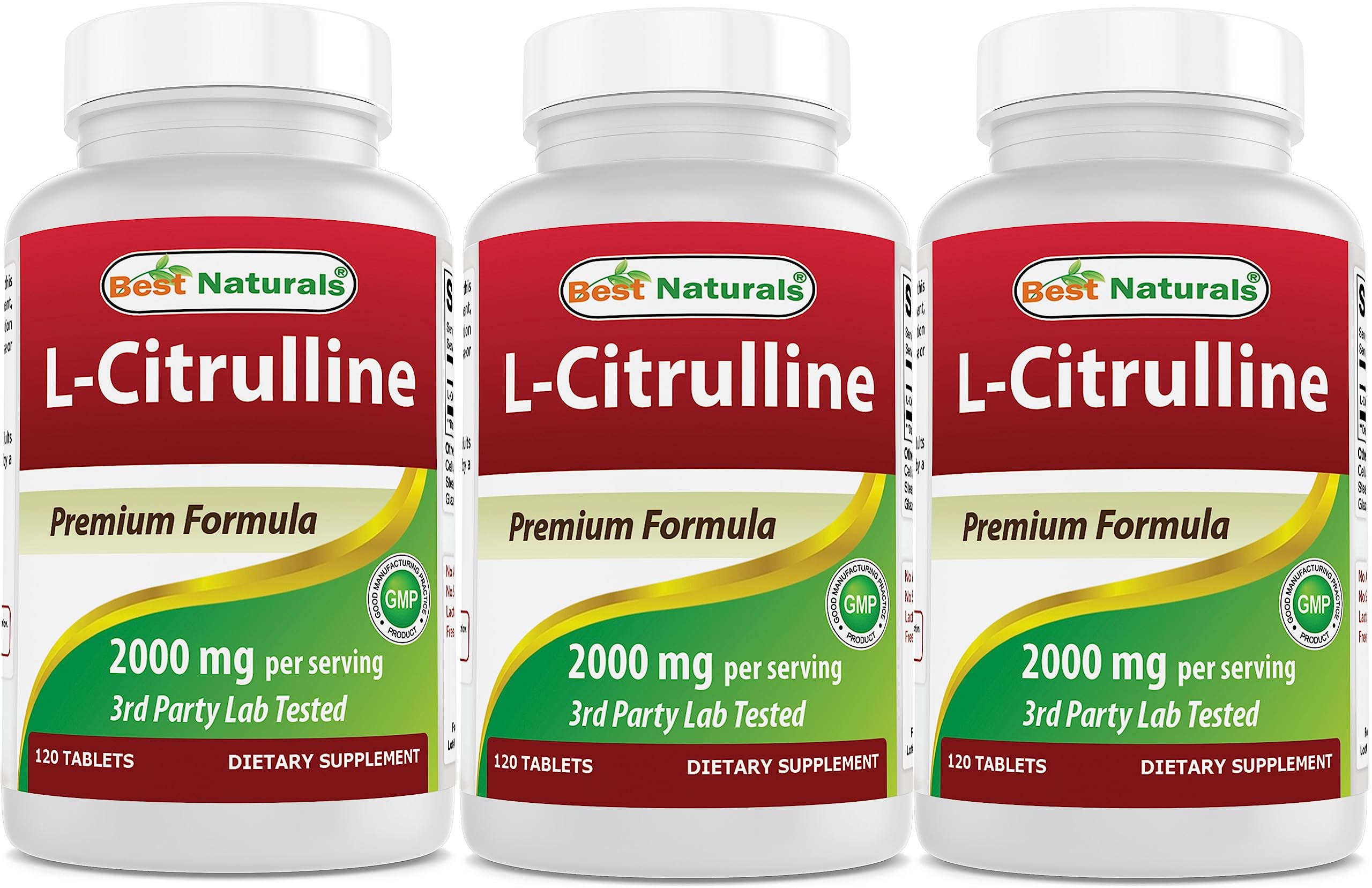 Best Naturals L-Citrulline bottle front showing 120 tablets for daily use