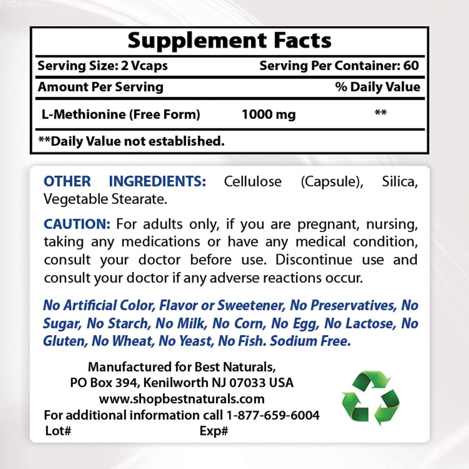 Capsules show 500 mg dosage in vegetarian formula.
