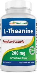 Best Naturals L-Theanine bottle front shows calm-focused packaging.