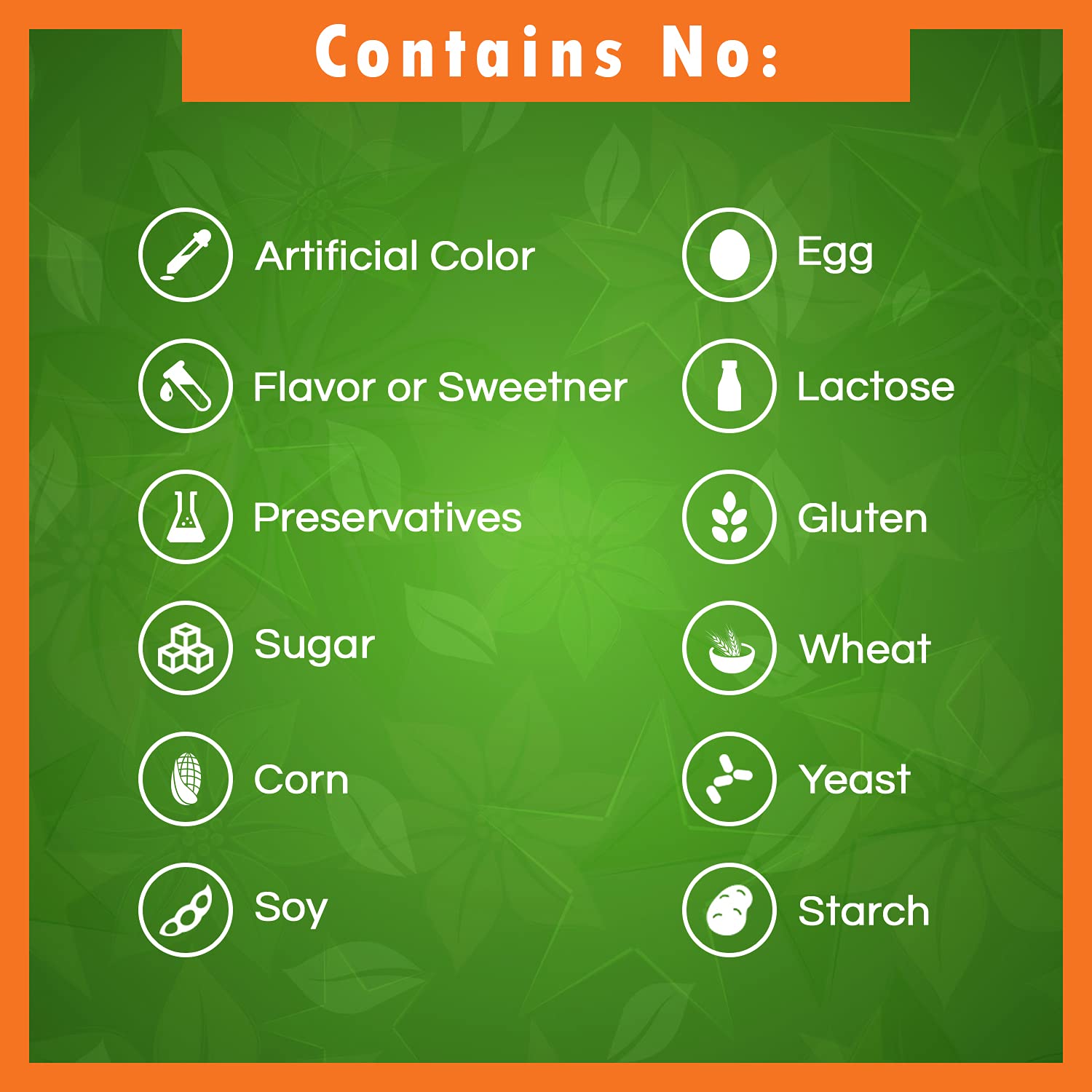 Back of bottle label highlights Non-GMO Gluten-Free and USA-made quality