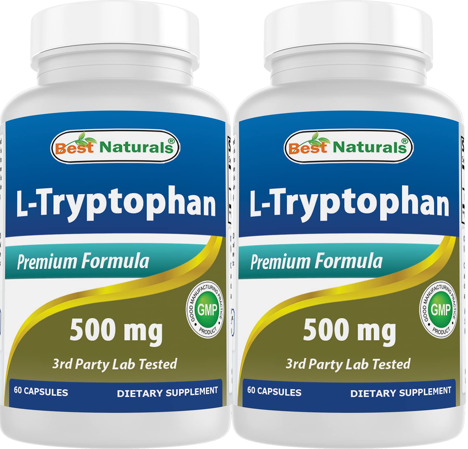 Best Naturals L-Tryptophan 500 mg bottle for daily calm mood support