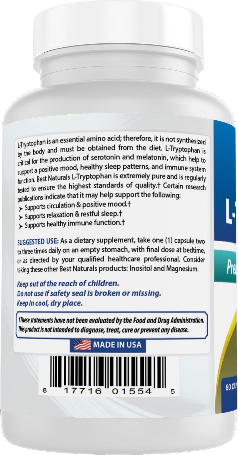 Best Naturals L-Tryptophan use in evening routine for relaxed winding down