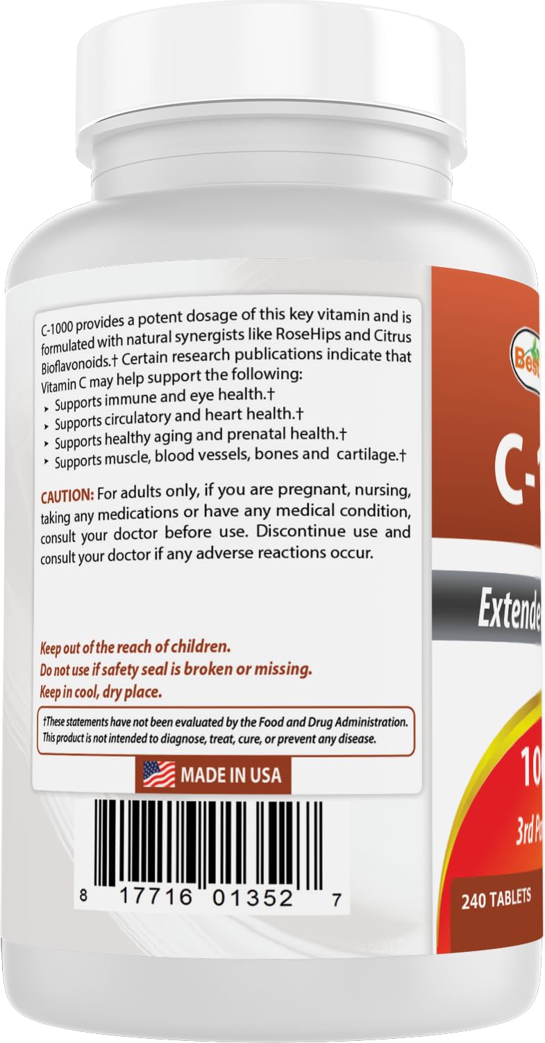 Lab-tested purity seal on Best Naturals vitamin C bottle for trust.