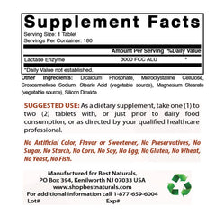 Best Naturals lactase enzyme tablets closeup show tablet texture and form.