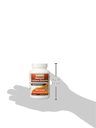 Best Naturals lactase tablet label with allergy-free and safety information.