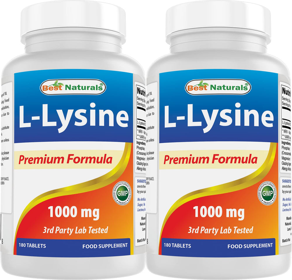 Best Naturals L-Lysine 1000mg tablet close-up for daily supplementation