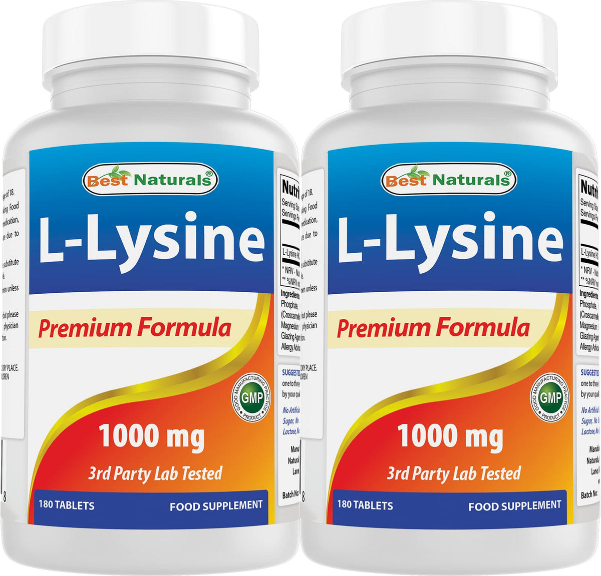 Best Naturals L-Lysine 1000mg tablet close-up for daily supplementation