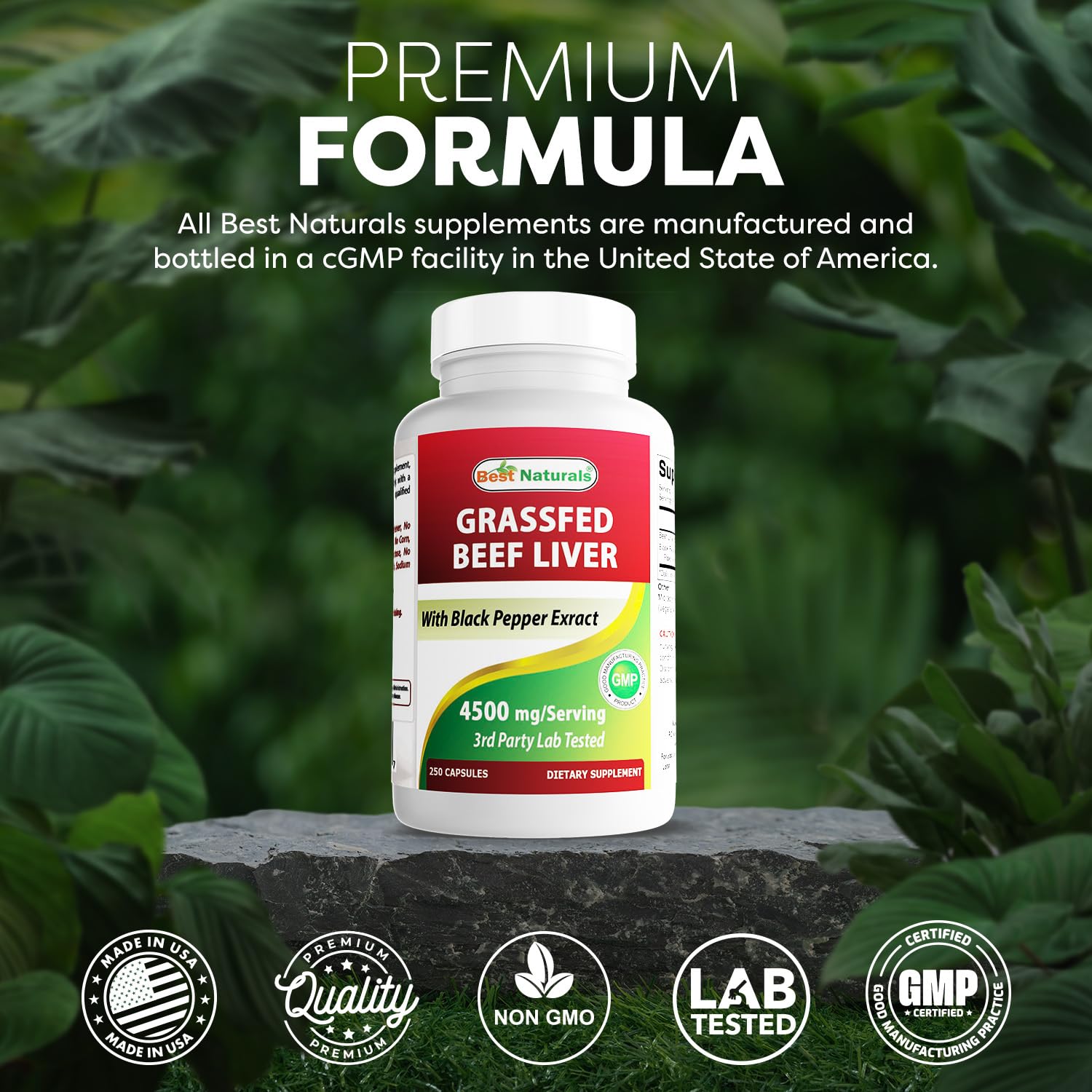 Best Naturals product made in USA within a GMP-compliant, FDA-registered facility.