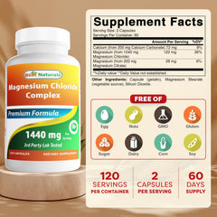 Best Naturals Magnesium Chloride Capsules close-up highlighting capsule form for easy ingestion