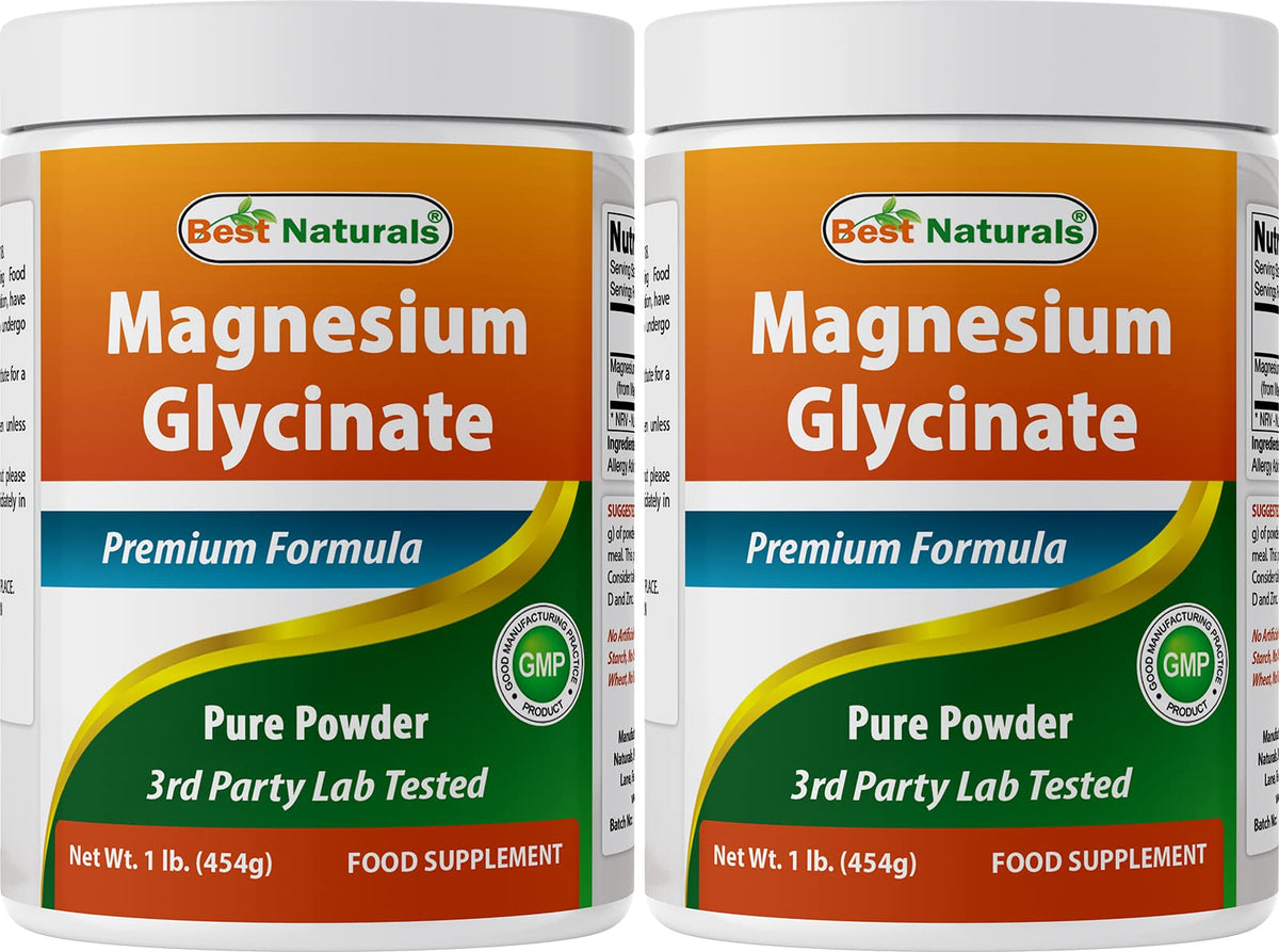 Best Naturals Magnesium Glycinate Powder bottle on a kitchen counter, ready for daily use.