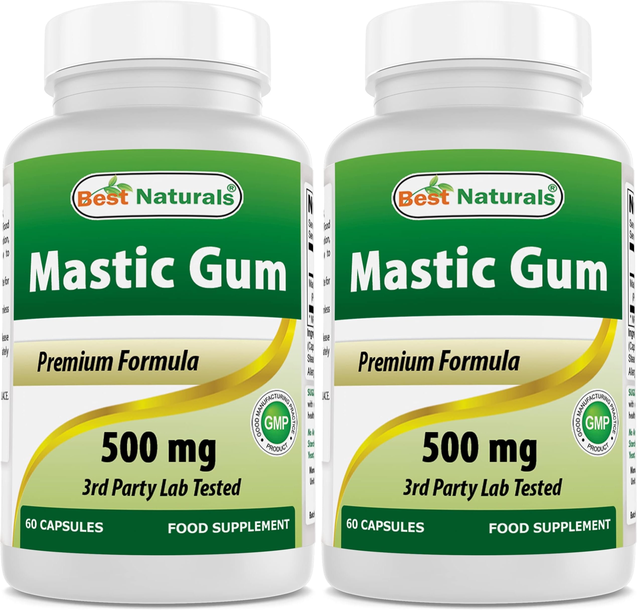 Best Naturals Mastic Gum bottle front indicating a GI and oral health support option