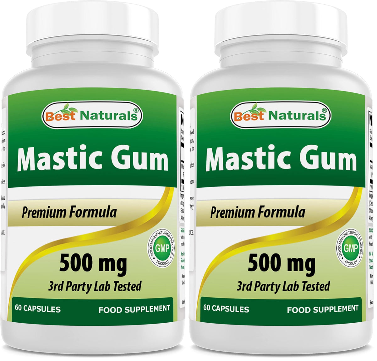 Best Naturals Mastic Gum bottle front indicating a GI and oral health support option