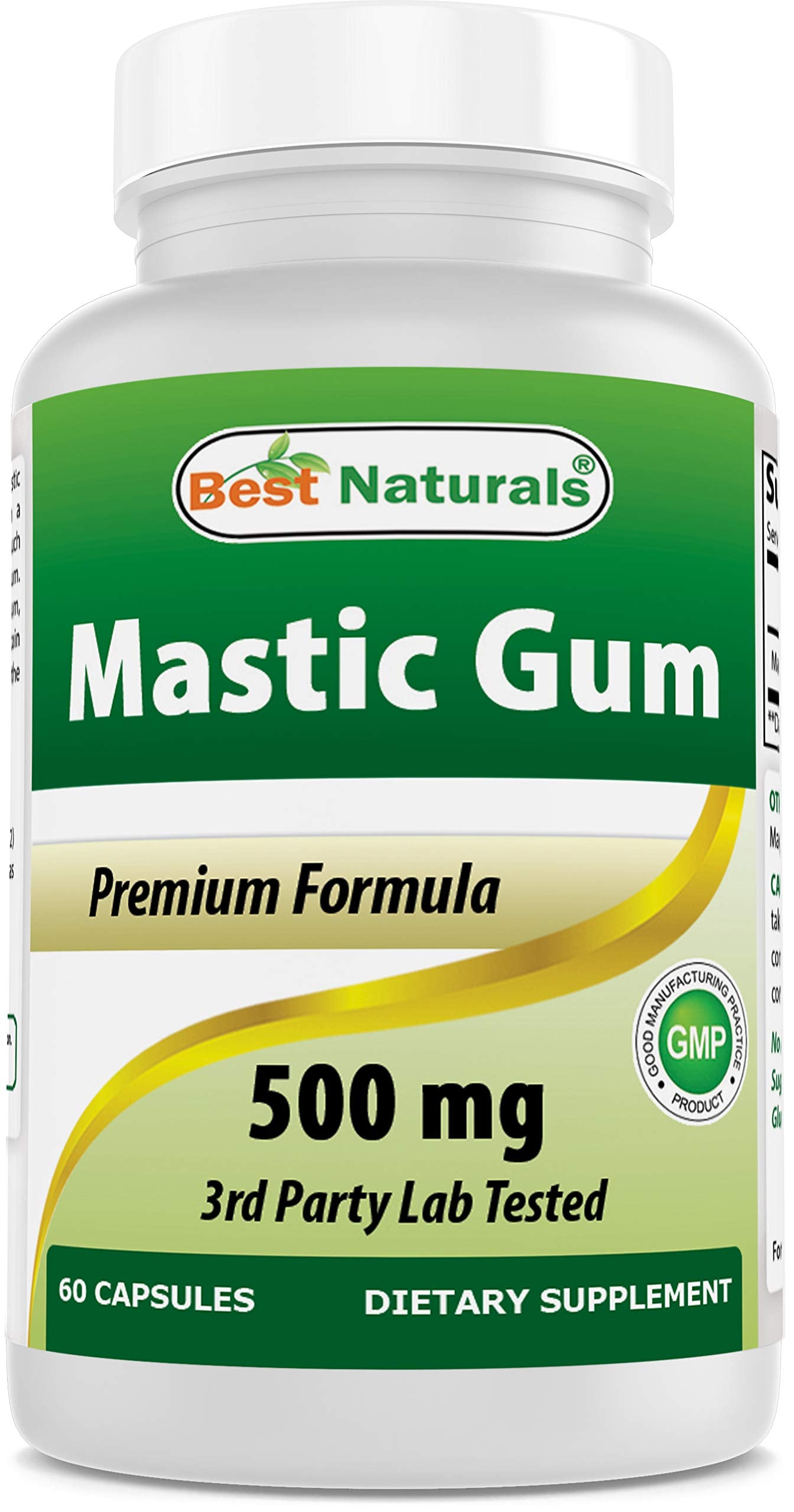 Seal on Best Naturals Mastic Gum 500 mg cap indicating freshness