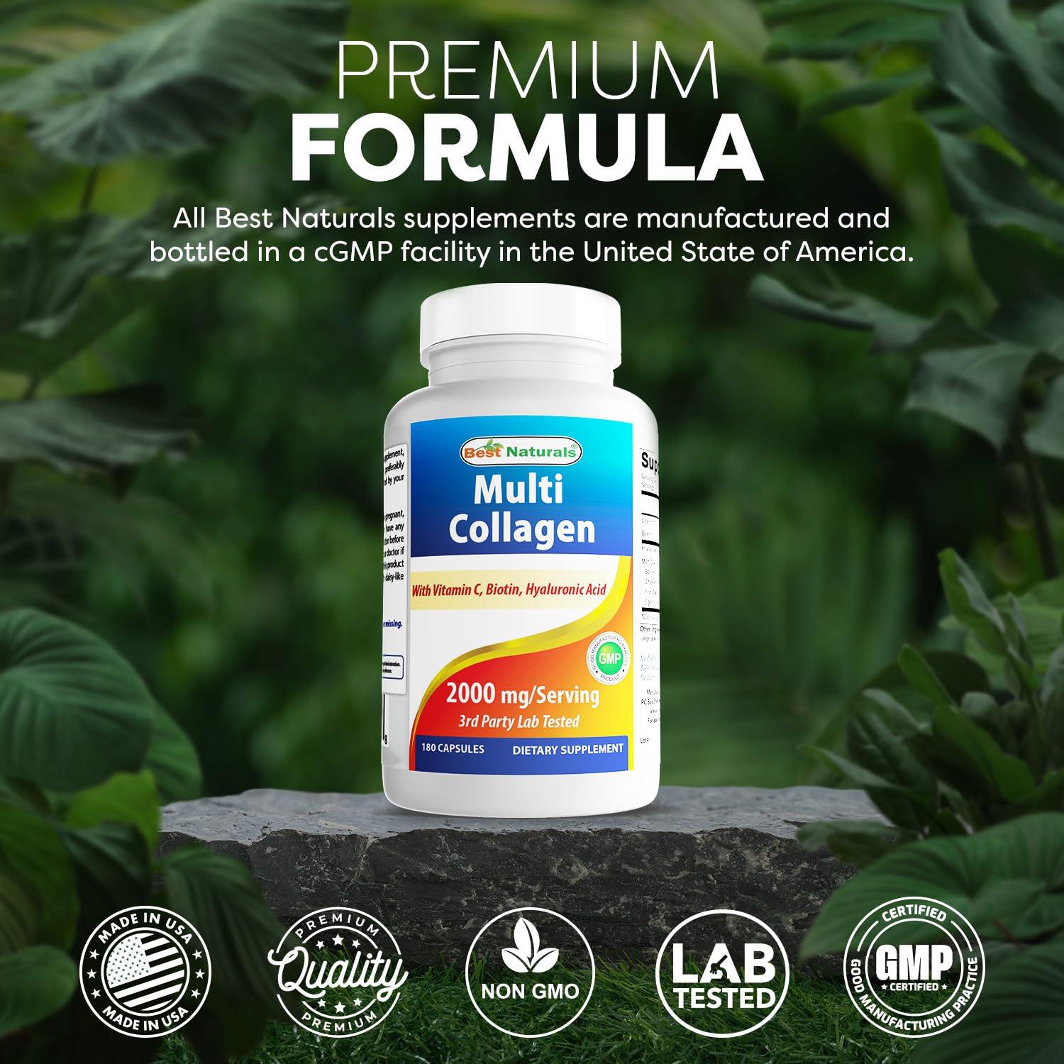3rd party lab tested badge on Best Naturals packaging.