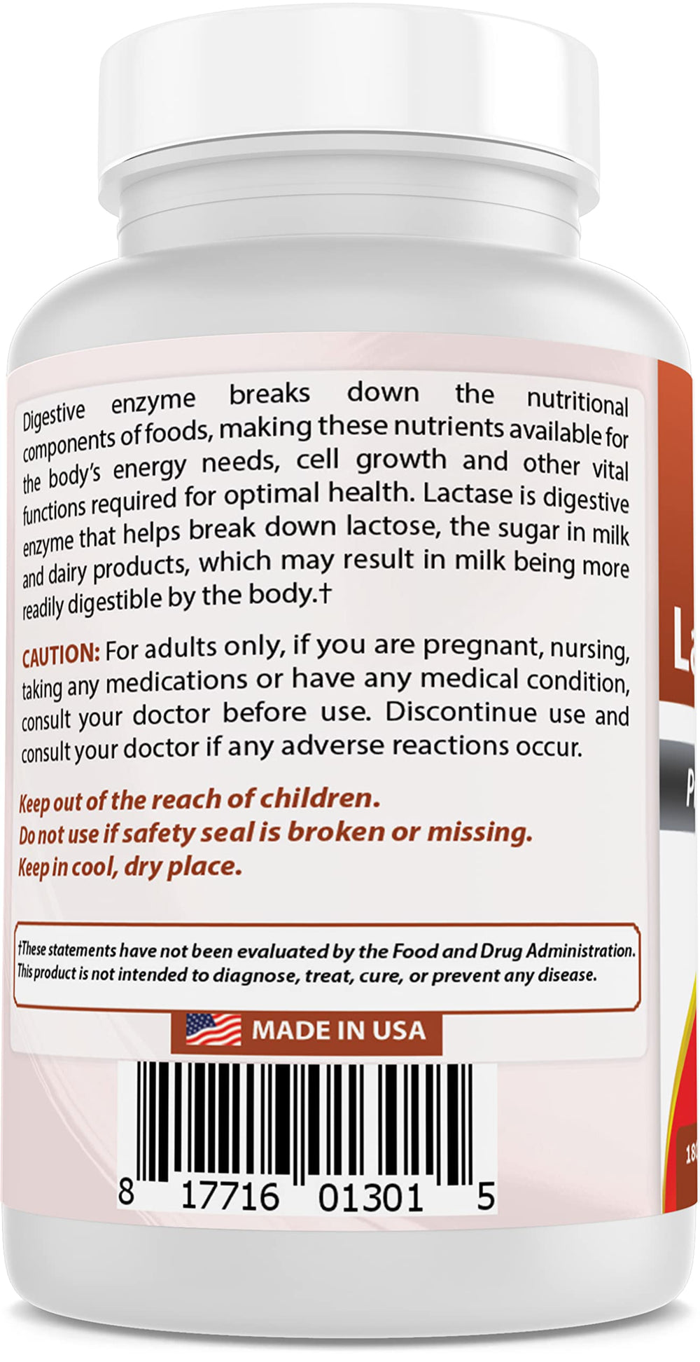 No artificial colors or flavors on Best Naturals lactose tablets package.
